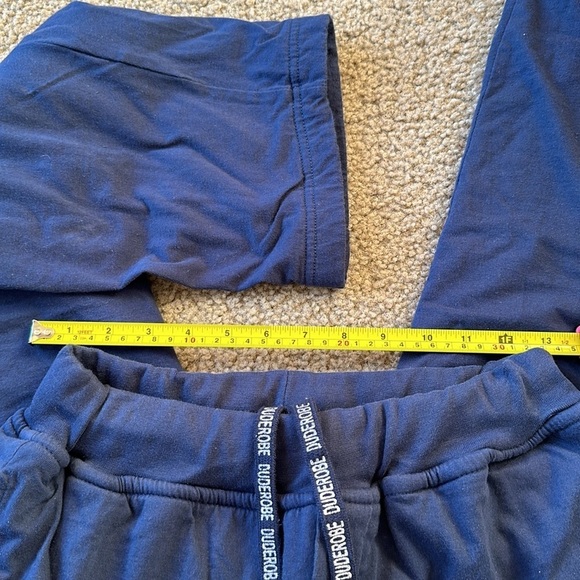 DudeRobe Blue Terry cloth lined lounge  pants Size S/M ** very warm - Picture 9 of 9